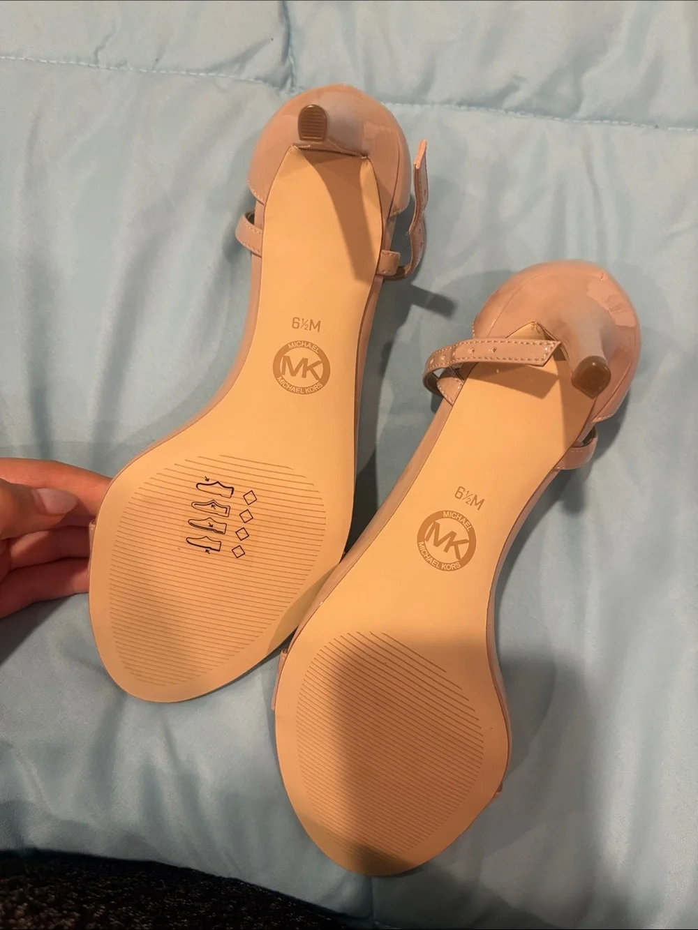 Michael Kors Blush Patent Leather Ankle-Strap Heels